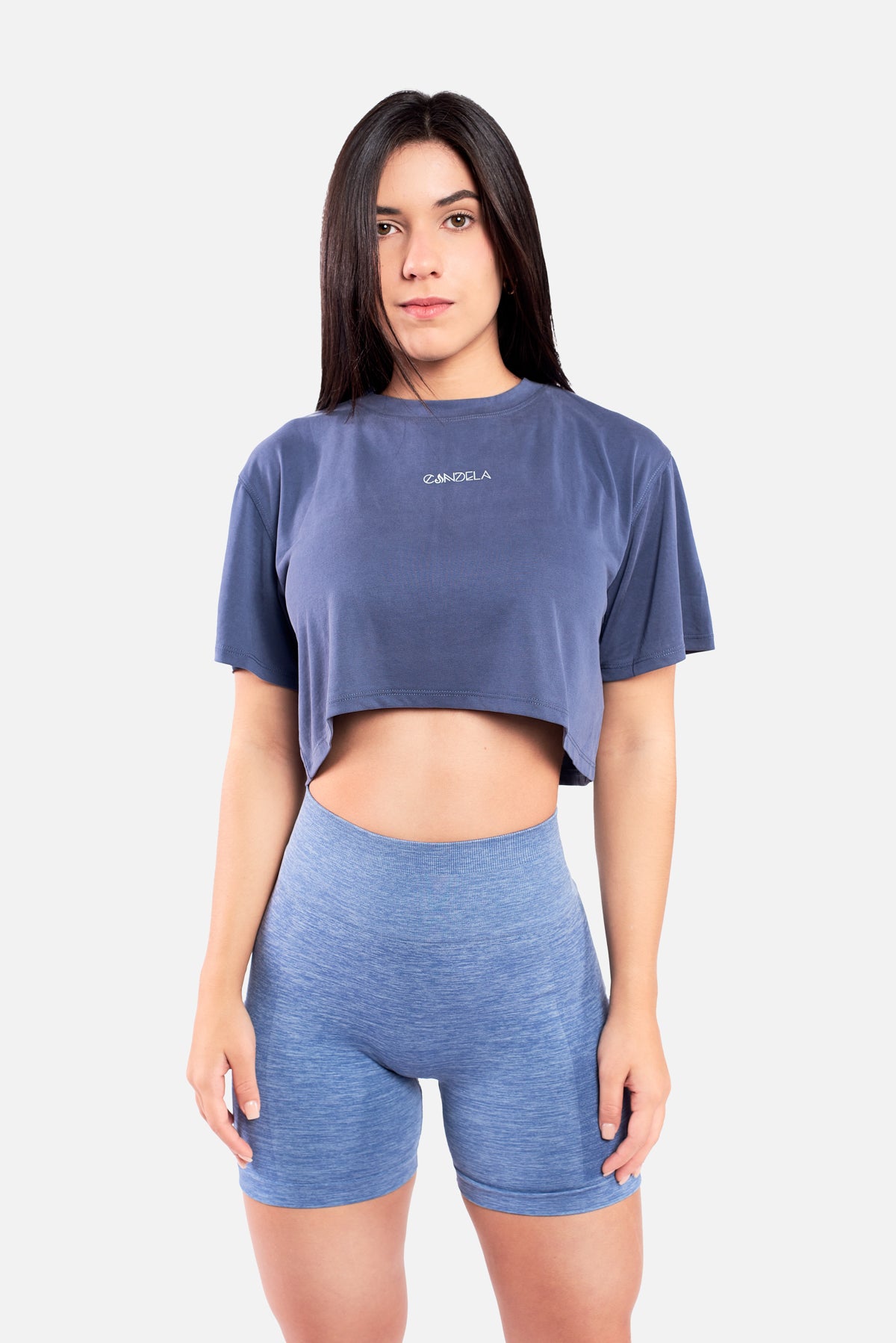 BLUE CROPPED TEE