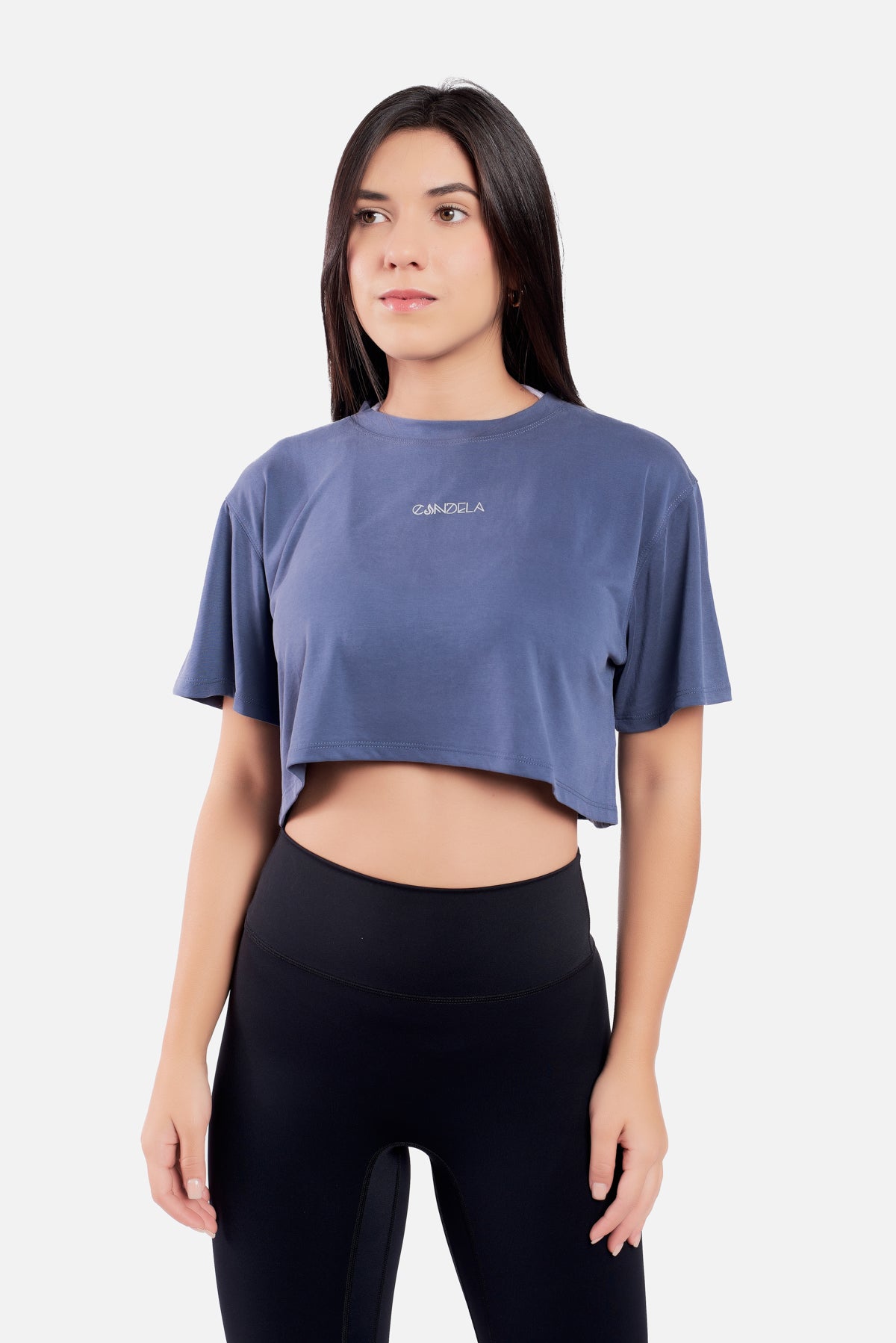 BLUE CROPPED TEE
