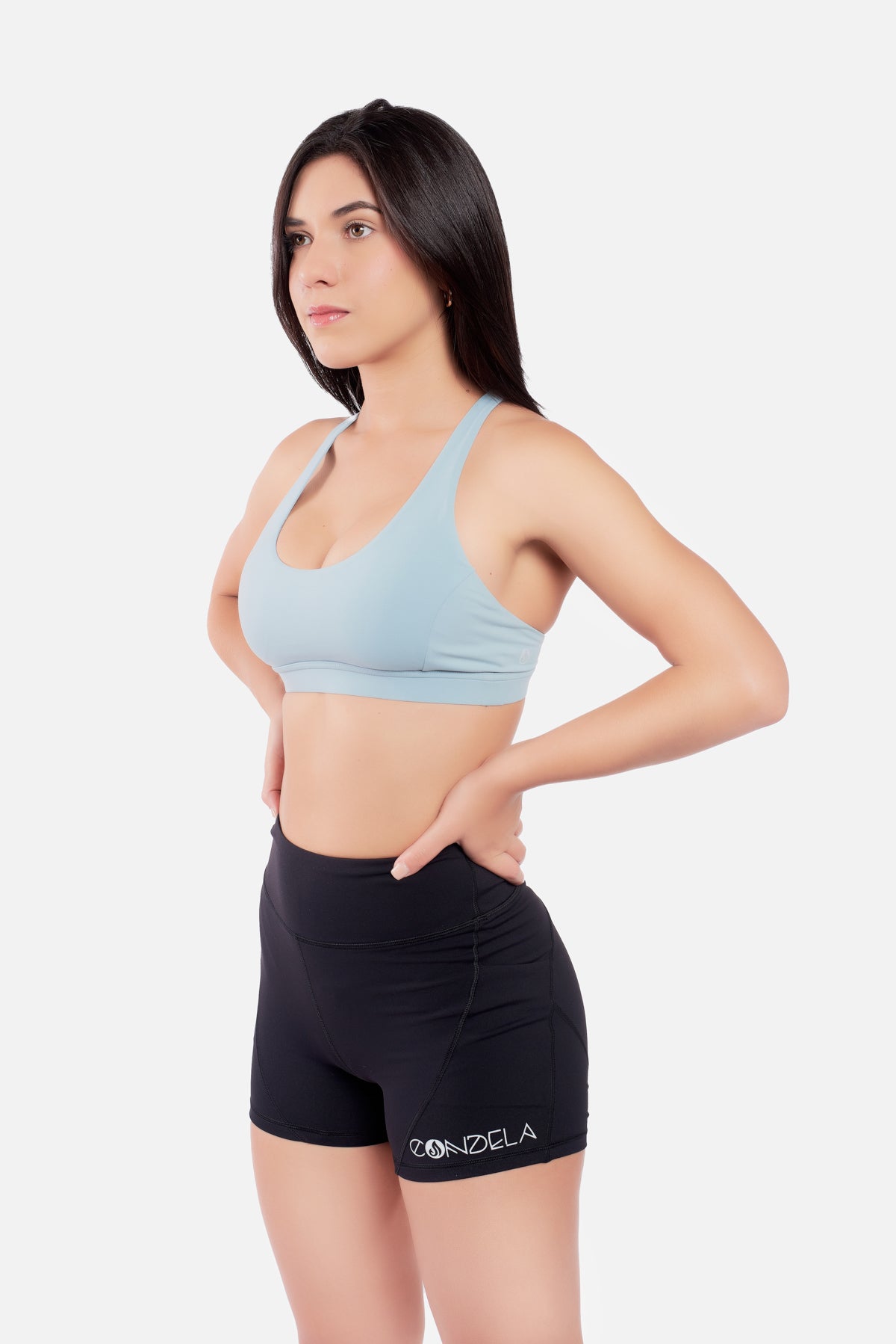 FROSTY CYAN CROSS BRA