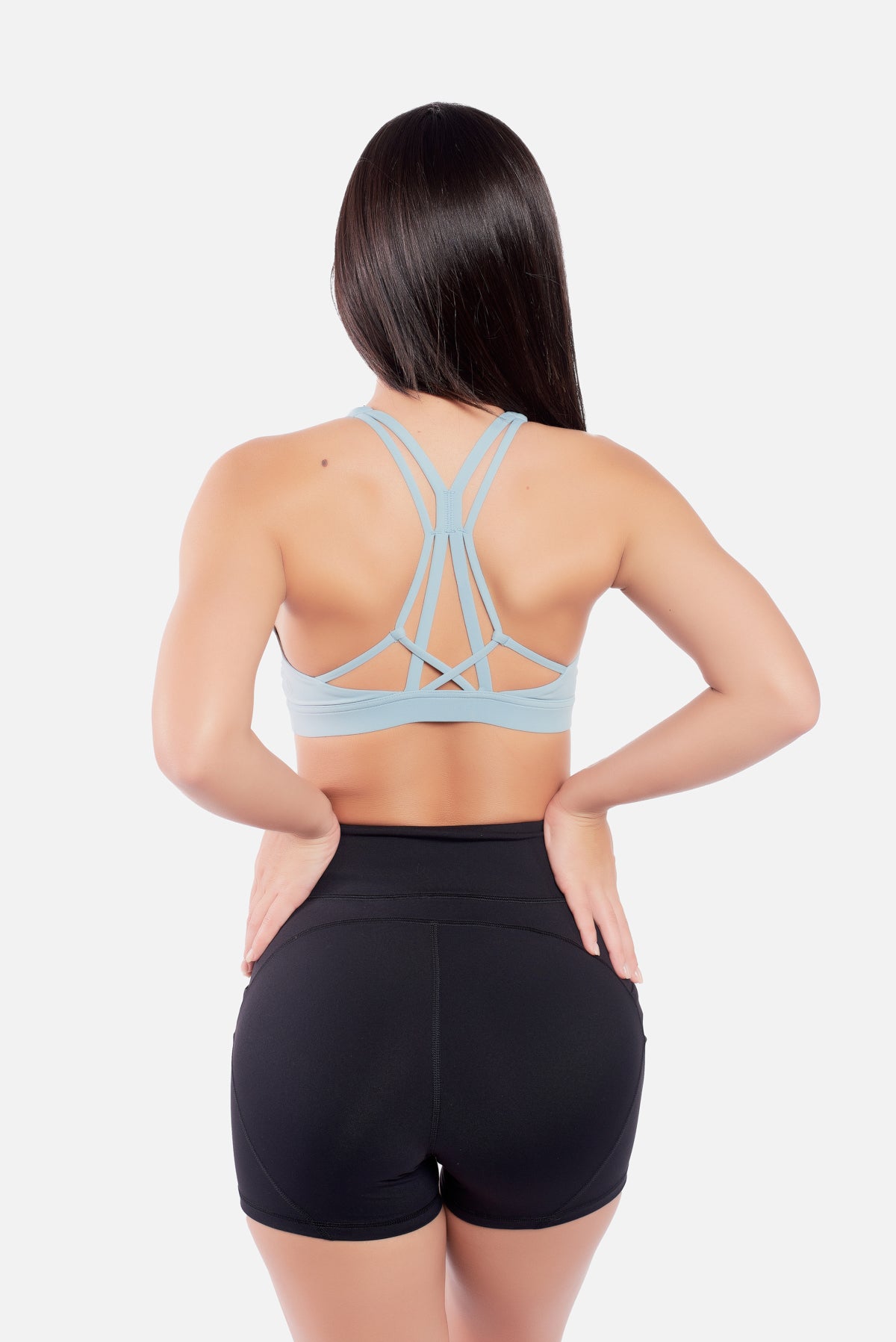 FROSTY CYAN CROSS BRA