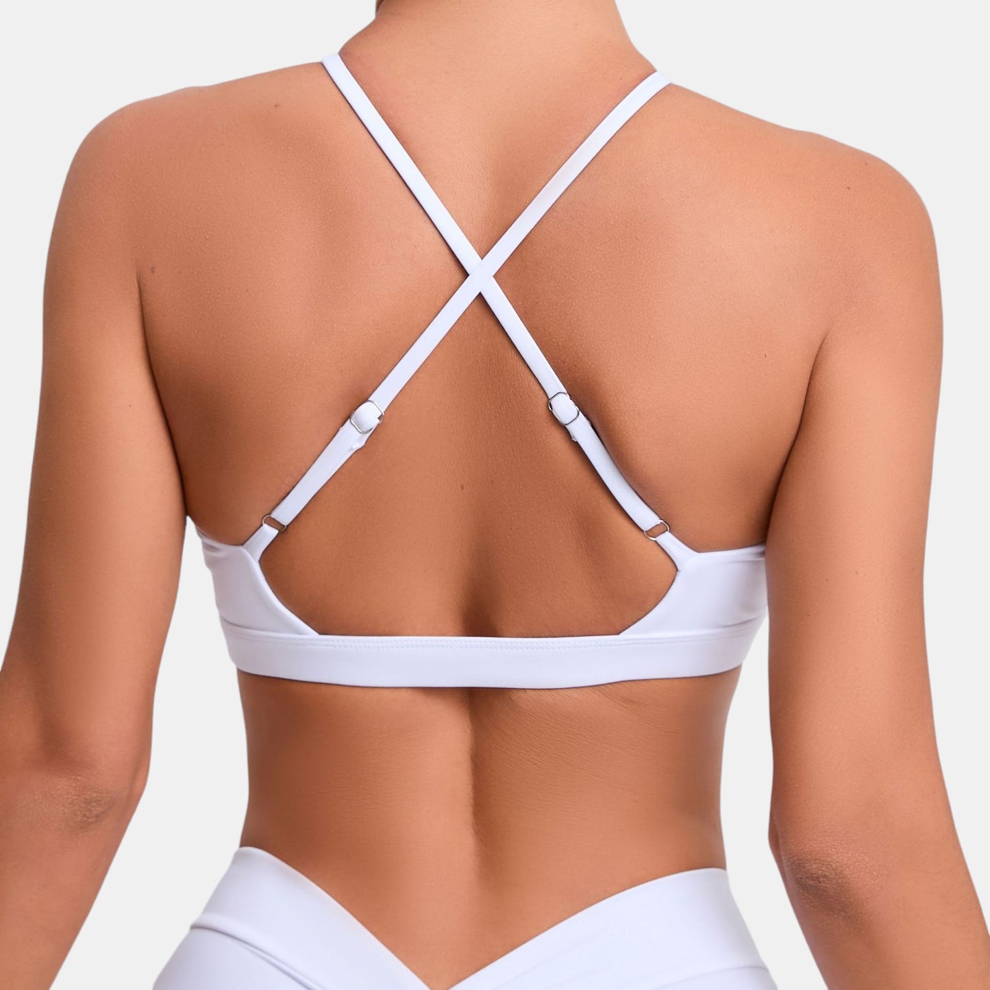 WHITE V-NECK BRA