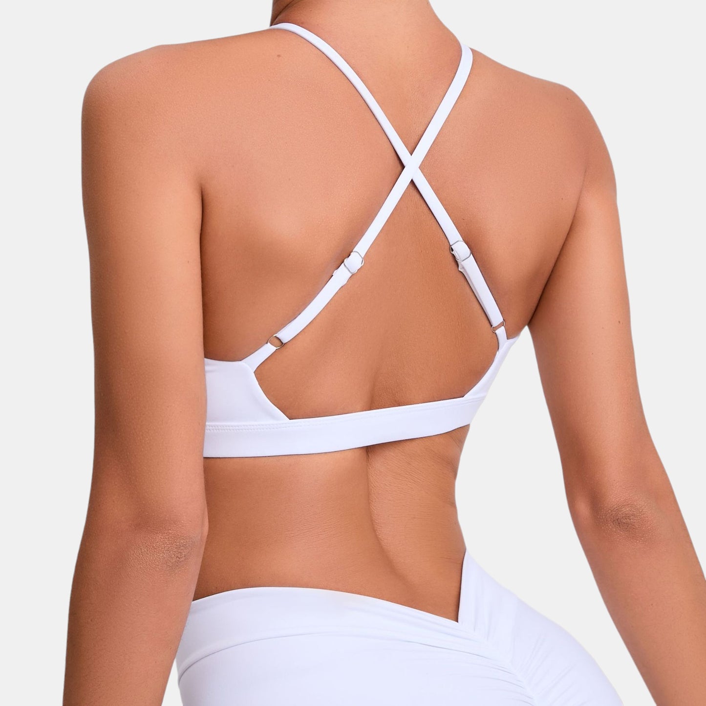 WHITE V-NECK BRA