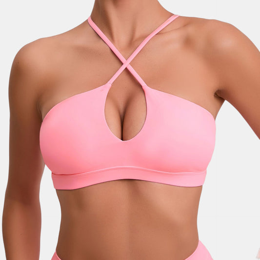 BUBBLEGUM PINK V-NECK BRA